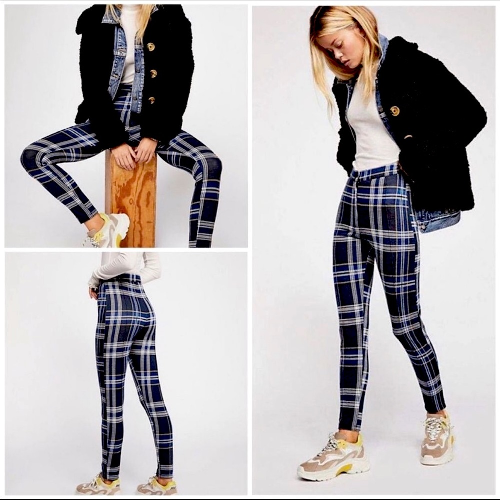 Free People Carnaby plaid pants size 0